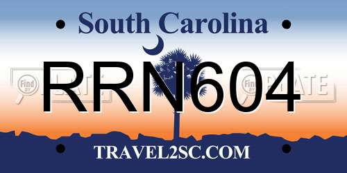 RRN604 South Carolina License Plate