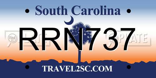 RRN737 South Carolina License Plate