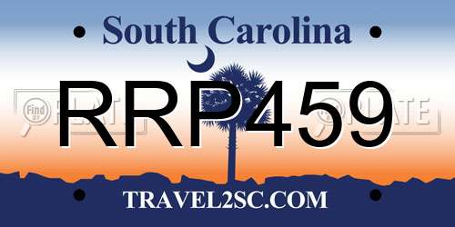 RRP459 South Carolina License Plate