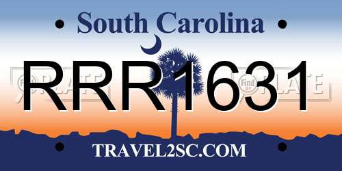 RRR1631 South Carolina License Plate