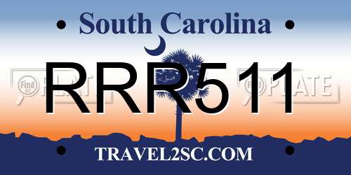 RRR511 South Carolina License Plate