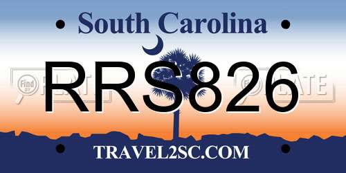 RRS826 South Carolina License Plate