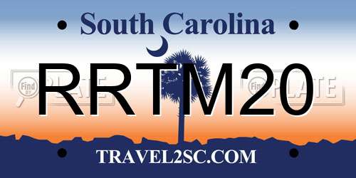 RRTM20 South Carolina License Plate