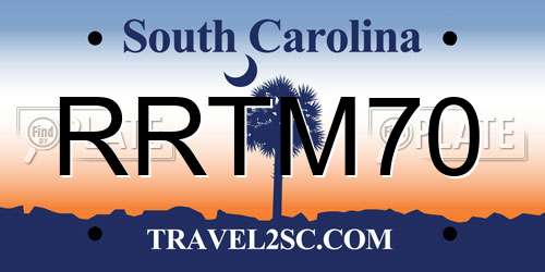 RRTM70 South Carolina License Plate