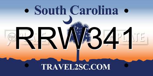 RRW341 South Carolina License Plate