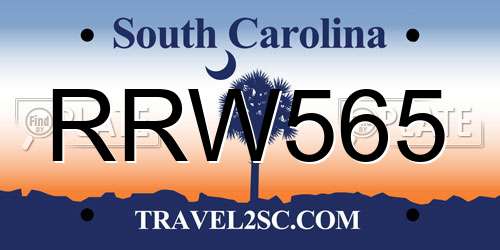 RRW565 South Carolina License Plate