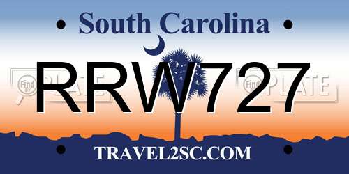RRW727 South Carolina License Plate