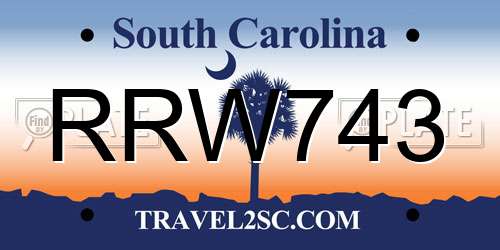 RRW743 South Carolina License Plate