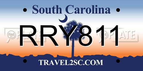 RRY811 South Carolina License Plate
