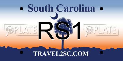 RS1 South Carolina License Plate