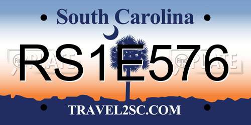 RS1E576 South Carolina License Plate