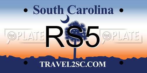 RS5 South Carolina License Plate