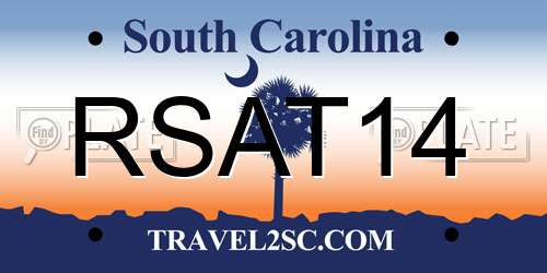 RSAT14 South Carolina License Plate