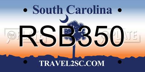 RSB350 South Carolina License Plate