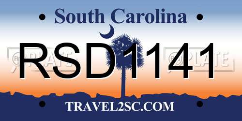 RSD1141 South Carolina License Plate