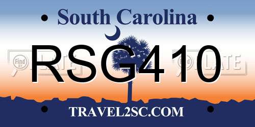 RSG410 South Carolina License Plate
