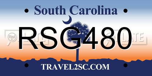 RSG480 South Carolina License Plate