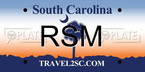RSM South Carolina License Plate