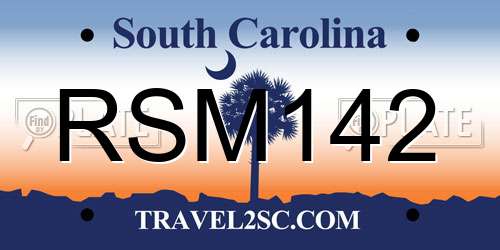 RSM142 South Carolina License Plate