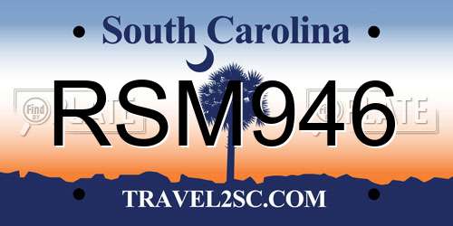 RSM946 South Carolina License Plate