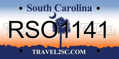 RSO1141 South Carolina License Plate