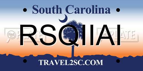 RSQIIAI South Carolina License Plate