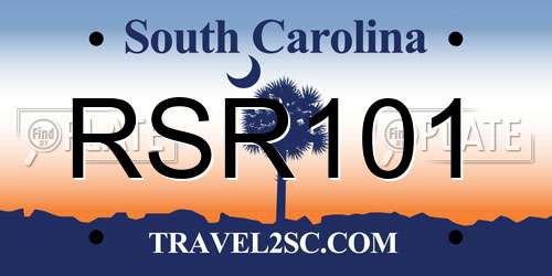 RSR101 South Carolina License Plate