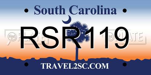 RSR119 South Carolina License Plate