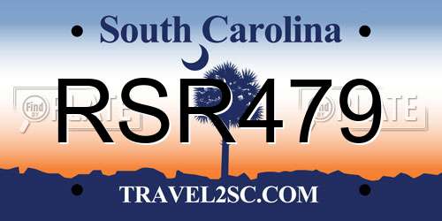 RSR479 South Carolina License Plate