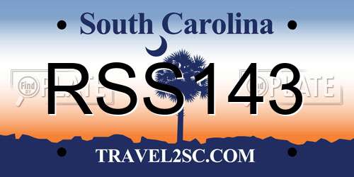 RSS143 South Carolina License Plate