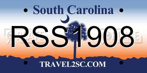 RSS1908 South Carolina License Plate