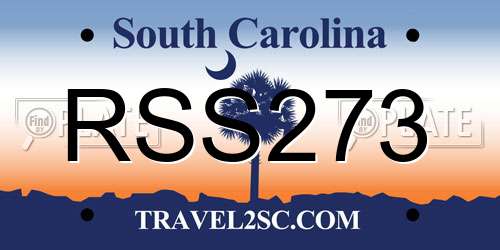 RSS273 South Carolina License Plate