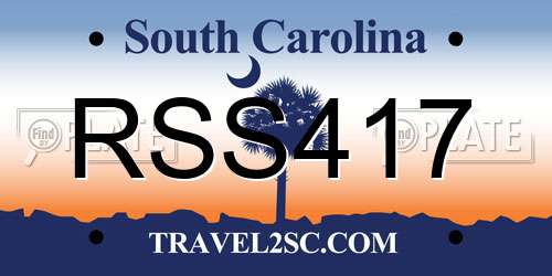 RSS417 South Carolina License Plate