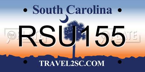RSU155 South Carolina License Plate