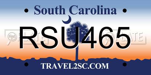 RSU465 South Carolina License Plate