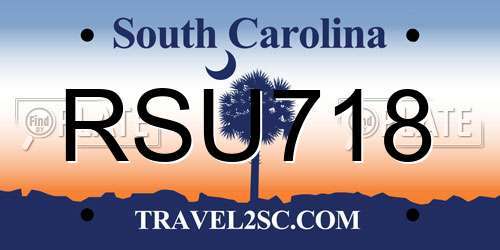 RSU718 South Carolina License Plate