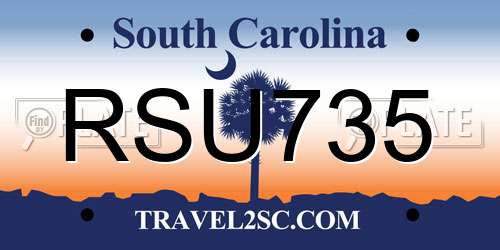 RSU735 South Carolina License Plate