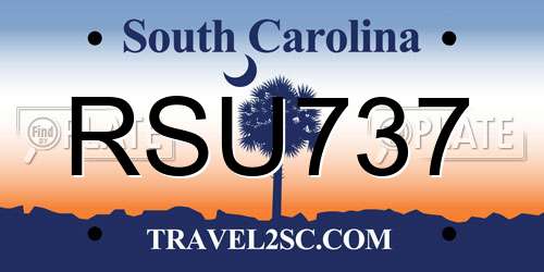 RSU737 South Carolina License Plate