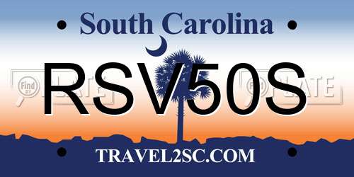 RSV50S South Carolina License Plate