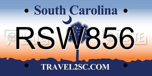 RSW856 South Carolina License Plate