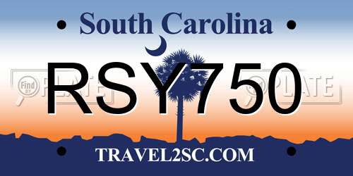 RSY750 South Carolina License Plate