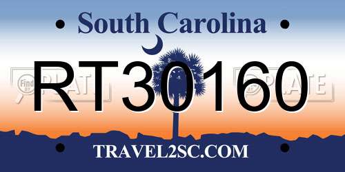 RT30160 South Carolina License Plate