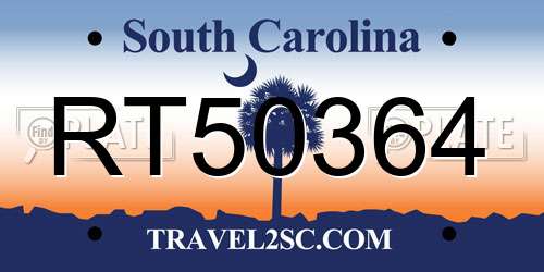 RT50364 South Carolina License Plate