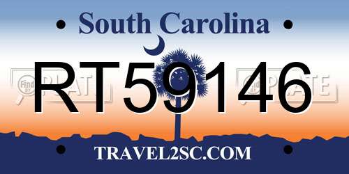 RT59146 South Carolina License Plate