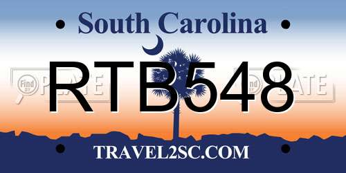 RTB548 South Carolina License Plate