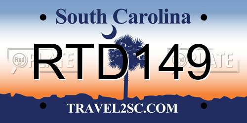 RTD149 South Carolina License Plate