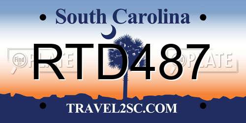 RTD487 South Carolina License Plate