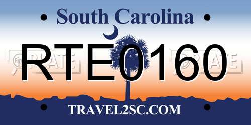 RTE0160 South Carolina License Plate