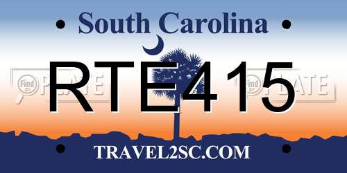 RTE415 South Carolina License Plate