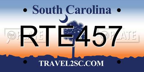 RTE457 South Carolina License Plate